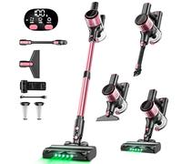 TEMU Aspiradora, Aspiradora de varilla recargable potente 8 en 1 con pantalla LED, Aspiradora anti-enredos para el hogar, piso de madera , pelo de mascotas, para adaptador