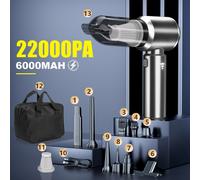 TEMU Aspiradora de coche de potencia de 22000 PA, aspiradora portátil de , aspiradora mini para alfombras, pelaje de mascotas, limpiador de aire comprimido, soplador de aire, aspiradora de coche