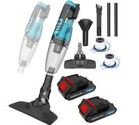 TEMU Aspiradora de de 300W, Aspiradora de Coche Potente de 15000Pa, Aspiradora Inalámbrica Compatible con Batería Makita, Portátil Recargable para Hogar, Coche, Oficina, Set con 2 Baterías de 3000Mah