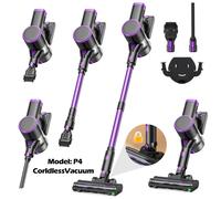 TEMU Aspiradora de pie 35KPa, potente y , aspiradora vertical inalámbrica 6 en 1 para alfombras, pisos y pelo de mascotas - Lubluelu P4/202