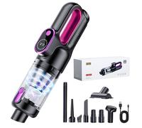 TEMU Aspiradora inalámbrica portátil para coches y , soplador y aspiradora montable en el auto, tipo manual, potencia, succión , mini limpia interiores de coche pequeña y , uso /húmedo