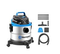 TEMU Aspiradora Industrial para y Húmedo, Función de Soplado, Piso y Húmedo Sin Bolsa, Acero Inoxidable, 1100W 18L