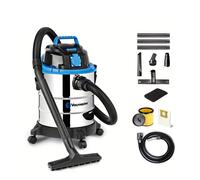 TEMU Aspiradora Industrial y Húmeda 1250W 18L, Función de Soplado, Sin Bolsa, Acero Inoxidable, Para Sótano, Garaje, Cocina, Patio | 14kPa