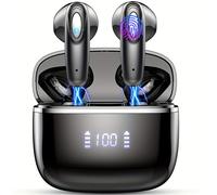 TEMU Audífonos Inalámbricos de Negros T19 con 4 Micrófonos HD, Diseño Portátil Auricular Inalámbrico 5.3, Duración de la Batería 40 Horas, Pantalla LED, Auriculares Inalámbricos para iOS y PC 2024