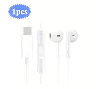 TEMU Auriculares con cable Tipo-C compatibles con Apple iPhone 16/15, diseño intrauditivo, conector para iPad, , Xiaomi, vivo, OPPO y OnePlus. Control con cable universal con sonido de calidad para