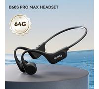 TEMU Auriculares de conducción ósea Sanag True Bone B60S, 64GB de memoria, auriculares inalámbricos de oído abierto con sonido estéreo 3D MP3, audífonos deportivos para correr y