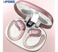 TEMU Auriculares Inalámbricos 5.3 | 75H de Reproducción, Pantalla , Micrófono con Cancelación de Ruido CVC 8.0, Diseño Semi-, Compatibles con Deportes y Ejercicio, Marca LIFEBEE