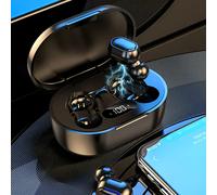 TEMU Auriculares Inalámbricos E7S con Estuche de Carga, Pantalla Digital, Sonido Stereo True HD y Micrófono Integrado - Ligeros & Portátiles para Correr, Deportes, Compatibles con Teléfonos e PC
