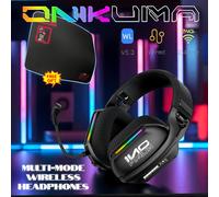 TEMU Auriculares Inalámbricos para Juegos ONIKUMA, Auricular con 5.3 Conexión Dual 2.4G y Micrófono ENC, Diseño Ergonómico, de /Bajos Profundos Compatible PC, PS5, PS4, Switch, VR