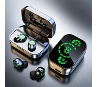 TEMU Auriculares Inalámbricos TWS con Pantalla Digital | Audífonos Estéreo HD HiFi, Control Táctil, Diseño Abierto, Batería Recargable de Polímero de Litio, Puerto de Carga Tipo-C