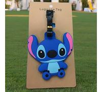 TEMU Autorizado) 1 etiqueta de equipaje de Disney, adorable dibujo animado anime, con Stitch, de PVC , adecuada para equipaje de , bolsos o mochilas como una pequeña placa colgante