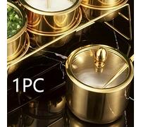 TEMU Azucarero elegante de acero inoxidable con de cristal y cuchara - para lavavajillas, dispensador de condimentos multiusos para barra de café y almacenamiento de cocina