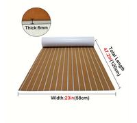 TEMU Azulejo de Cubierta con de Teca Autoadhesivo EVA, 23x47.2in - Impermeable y Antideslizante para Suelos Exteriores de , Cruceros, RVs, Carritos de Golf y Más