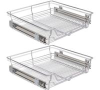TEMU BAKAJI Set 2 Deslizadores telescópicos de cajón Organizador de cajón de cocina Estante extraíble Ahorrador de con de acero inoxidable 60 Cm Conjunto de 2 piezas