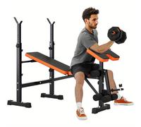 TEMU Banca de Entrenamiento Plegable 6 en 1 con Soporte para Sentadillas, Capacidad de 660 LBS, Inclinación/Descenso y Abdominales, Ideal para Gimnasio en Casa