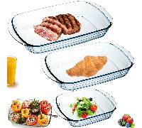 TEMU Bandeja de horno transparente FUENTE PARA HORNO TRANSPARENTE VIDRIO RECTANGULAR MARCA QUTTIN