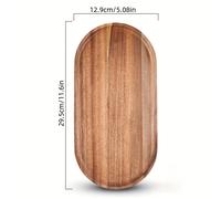 TEMU Bandeja de Madera de Acacia - Oval para Queso, Pan, - Estilo , Bandeja - 11.6x5.08 y 7.4x4.2 Pulgadas, Regalo de , Decoración para Navidad y Halloween