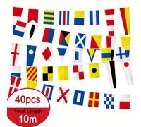 TEMU Banderas del Código Internacional de Marítimas, Decoración Temática Naval para Hogar/Barco//Vaso, Total 40 Piezas, 10m