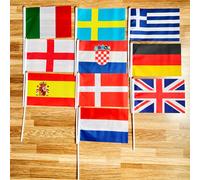 TEMU "Banderas" Europa 10 Países Sosteniendo Banderas, 14X21Cm 10pcs/1 Paquete (España, Croacia, , Suecia, , , Países Bajos, , Inglaterra, Italia)