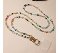 TEMU Bandolera con Colgante de de y Cuentas Coloridas, Cadena Larga para el Cuello y la Espalda de Mujer, para Teléfono con Clip Antipérdida Universal