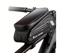 TEMU Bandolera de Tubo para Bicicleta de Gran Capacidad, Bolsa de Sillín con Pantalla Táctil Móvil, Portaequipajes Delantero de Carcasa para Ciclismo MTB y