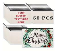 TEMU Bandoleras de Maquillaje Personalizables para Sublimación - Diseño Navideño con Flores y de , Reutilizables y Duraderos, Regalo Ideal para Hombres y Mujeres, Estuche de Maquillaje