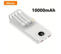 TEMU Bank de 10000/20000 mAh con un Cable de USB Tipo-C 4 en 1 Incorporado, un Cargador Multi- Versátil, una Batería Recargable de Polímero de Litio y un Dispositivo de Carga de Emergencia Portátil