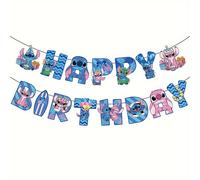 TEMU Banner de Fiesta Disney con Tema Stitch - para , Navidad y Decoraciones de Graduación - Regalo Sorpresa Ideal para