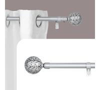 TEMU Barra de cortina telescópica, accesorio de cinturón multifuncional, cabezal de varilla esférica hueca, tamaño de barra de cortina ajustable , 70-120 cm, 120-210 cm, 160-310 cm, plateado