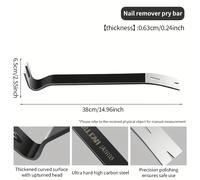 TEMU Barra de Palanca Multifunción Portátil de , Abrecajas de Madera, Extractor de Clavos, Palanca para Neumáticos, Herramienta de Palanca