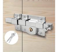 TEMU Barra de Seguridad Vintage de Resistencia para Puertas de Madera - Bisagra Izquierda/Derecha con Pestillo Mecánico, de Cierre con Llave Pulida (Compatible con Puertas y Madera)