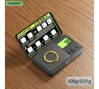 TEMU Báscula digital de joyería de precisión de 0.01g - Báscula de bolsillo portátil con pantalla LCD, batería (2 baterías AAA no incluidas) - para joyería, polvos