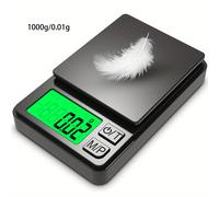 TEMU Báscula Digital Portátil de Bolsillo, Pantalla LCD con Retroiluminación, 7 Unidades y Función , Ideal para Pesaje de Alimentos, Joyas y Cocina