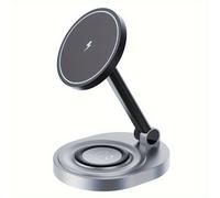 TEMU Base de Carga Inalámbrica Magnética para Múltiples Dispositivos - Dock Plegable para Teléfonos Móviles y Relojes Apple, Compatible con iPhone 12 Series y iWatch 5