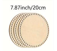 TEMU Base de cesta de crochet redonda de madera 3-Pack - Tablero de madera DIY para tejer cestas, base de decorativa para proyectos de tejido