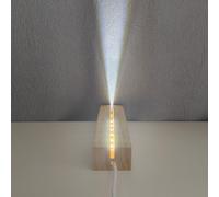 TEMU Base de luz nocturna de madera con alimentación USB - Lámpara creativa rectangular 3D de acrílico y madera para decoración del hogar, idea de regalo