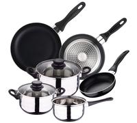 TEMU Batería de cocina 5pc + Set 3 sartenes Ø16Ø20Ø24 alu prensado