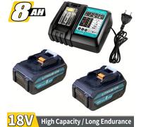 TEMU Batería de repuesto para Makita 18V, 2 X 18V, 8000 Mah, compatible con el cargador DC18RC y los modelos BL1860, BL1860B, BL1850, BL1850B, BL1840, BL1830, BL1820, LXT400.