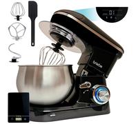 TEMU Batidora Amasadora Repostería 1800W MAX, Robot Cocina Profesional+ Báscula, Movimiento Orbital, Varillas, Bol 5 L, 6 Velocidades + Función , Pantalla Táctil LED, KM1164B, Briebe, Negro