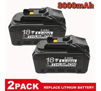 TEMU Battery de repuesto 2X 18V 8000mAh para Makita BL1860B BL1850B BL1840 BL1830 BL1860B BL1815 BL1835 BL1860B BL1845 BL1850 194205-3 -400 con batería para herramienta LED