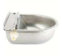 TEMU Bebedero automático de acero inoxidable para caballos con válvula de flotador, dispensador automático de agua potable para animales de 2.5 l para , , cerdos y perros.