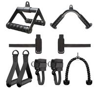 TEMU BERUFEXP Juego de 6 accesorios de barra de dominadas de hierro, ajuste universal, equipo de ejercicio negro duradero para gimnasio en casa