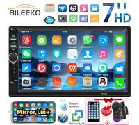 TEMU Bileeko Radio de Coche Din con Pantalla Táctil HD de 7 Pulgadas, Inalámbrica, Reproductor MP5, , USB, FM, TF y Radio Multimedial AUX, junto con Control del Volante y Dos Controles Remotos IR