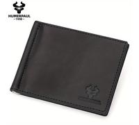 TEMU Billetera de cuero vintage simple para hombres, bloqueo RFID, portatarjetas y clip de dinero