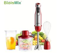 TEMU BioloMix Batidora de Inmersible 4 en 1, 6 Velocidades, Mezclador, Picadora de Verduras y Carne, Batidora, y de Picadora de 500ml y Vaso para Smoothies de 600ml, Enchufe EU