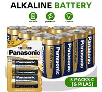 TEMU Blister 3-pcsks 6 Pilas D/lr20 1,5 V Panasonic Alkaline Power , LR20-1.5V, Adecuada para Linternas y Juguetes, Pilas Alcalinas de Rendimiento