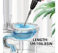 TEMU Bloqueador de Drenaje Flexible 5m - Accesorio de Perforación Multiusos, Manual, 1 Pieza para Tuberías de Inodoro, Cocina y Baño, Limpiador de Cabello y Residuos