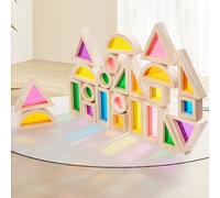 TEMU Bloques de Construcción Acrílicos Translúcidos y Coloridos con , Bloques de de Construcción Creativa, Entrenamiento de Habilidades Prácticas, Regalos de Vacaciones.