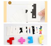 TEMU Bloques de madera apilables con para niños en varios colores, un rompecabezas de bloques de que las habilidades de , lo que lo convierte en un regalo adecuado para niños