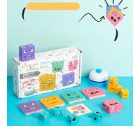 TEMU Bloques de rompecabezas de expresión de madera con campana para el aprendizaje y la educación - Cubos de construcción de coloridos para niños de 3 años en